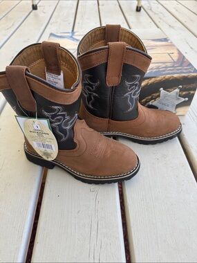 Itasca Brown and Black Kids' Western Boots